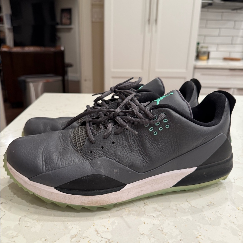 Air Jordan Golf Grey and Green golf Shoes